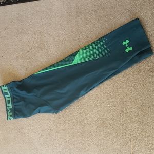 Under armour, boys size lg, blue, tech tights